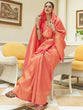 Load image into Gallery viewer, Peach Kanjivaram Silk Saree with Sequins Zari ClothsVilla