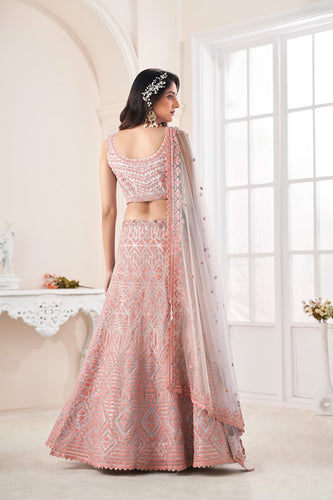 Girlish Trendy Peach Lehenga Choli Set ClothsVilla