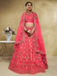 Peach Art Silk Lehenga Choli with Zari & Sequin Embroidery ClothsVilla