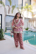 Load image into Gallery viewer, Peach Mirror Work Top Pant Set with Batwa ClothsVilla