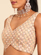 Load image into Gallery viewer, Peach Net Multi Sequins with heavy Zarkan embroidery Semi-Stitched Lehenga choli &amp; Dupatta Clothsvilla