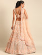 Load image into Gallery viewer, Peach Net Multi Sequins with heavy Zarkan embroidery Semi-Stitched Lehenga choli &amp; Dupatta Clothsvilla