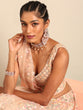 Load image into Gallery viewer, Peach Net Multi Sequins with heavy Zarkan embroidery Semi-Stitched Lehenga choli &amp; Dupatta Clothsvilla