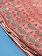 Load image into Gallery viewer, Peach Net Sequinse Work Semi-Stitched Lehenga &amp; Unstitched Blouse, Dupatta Clothsvilla
