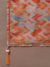 Load image into Gallery viewer, Peach Organza Floral Printed Semi-Stitched Lehenga choli &amp; Dupatta Clothsvilla