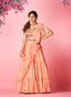 Peach Pakistani Art Silk Lehenga Choli For Indian Festival & Weddings - Thread Embroidery Work, Clothsvilla