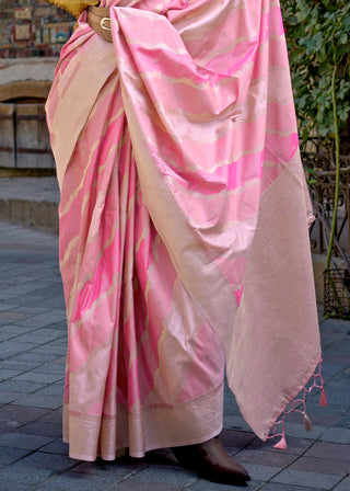 Peach Radiant Elegance Blended Silk Designer Saree ClothsVilla