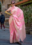 Peach Radiant Elegance Blended Silk Designer Saree ClothsVilla