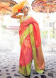 Load image into Gallery viewer, Peach Regal Banarasi Silk Saree – Vintage Elegance with Intricate Detailing ClothsVilla