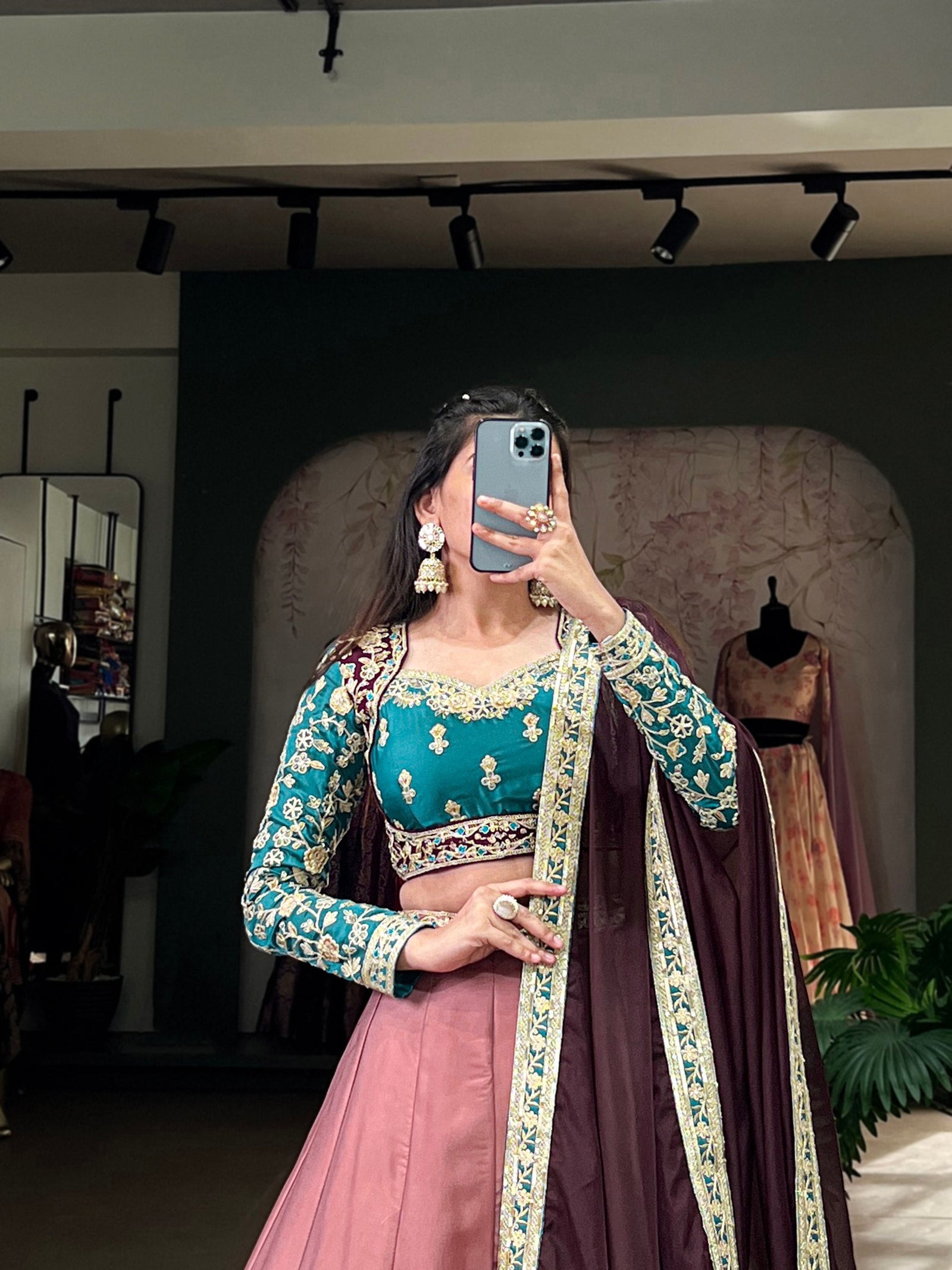 Peach Regal Charm in Every Thread – Moonga Silk Lehenga Set ClothsVilla