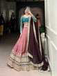 Load image into Gallery viewer, Peach Regal Charm in Every Thread – Moonga Silk Lehenga Set ClothsVilla