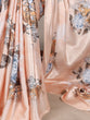 Load image into Gallery viewer, Peach Satin Silk Floral Printed Saree with Natural Silk Blouse Piece ClothsVilla