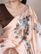 Load image into Gallery viewer, Peach Satin Silk Floral Printed Saree with Natural Silk Blouse Piece ClothsVilla
