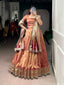 Peach Simmer Lehenga with Paithani Dupatta & Batwa ClothsVilla