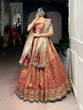 Load image into Gallery viewer, Peach Simmer Lehenga with Paithani Dupatta &amp; Batwa ClothsVilla