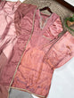 Load image into Gallery viewer, Peach Viscose Tissue Handworked Kurti Set with Organza Dupatta ClothsVilla