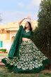 Load image into Gallery viewer, Green Tussar Silk Printed Lehenga Choli with Foil Work ClothsVilla