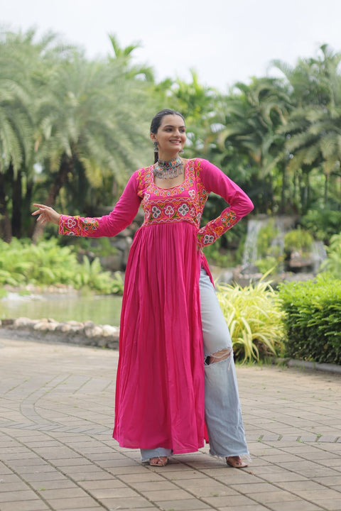 Designer Printed Magenta Kurti ClothsVilla Main image