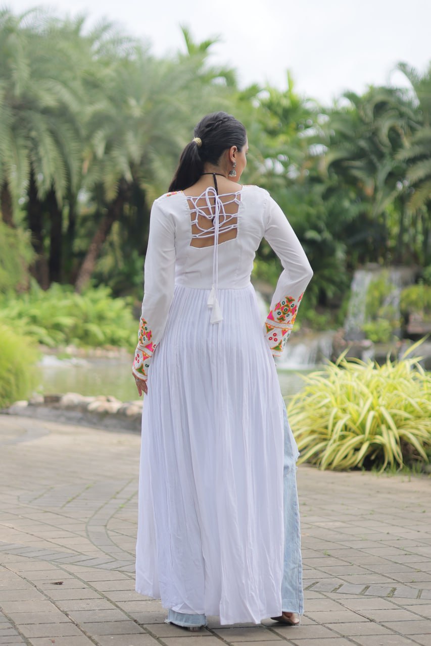 Designer Printed White Kurti (Copy) ClothsVilla