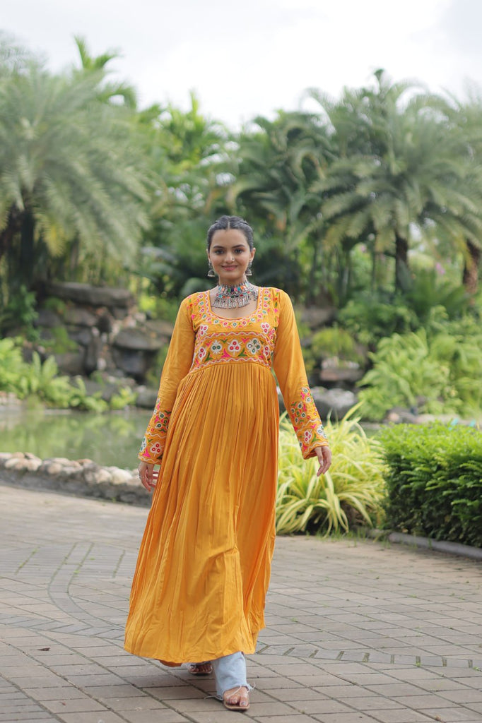 Yellow Designer Printed Kurti ClothsVilla