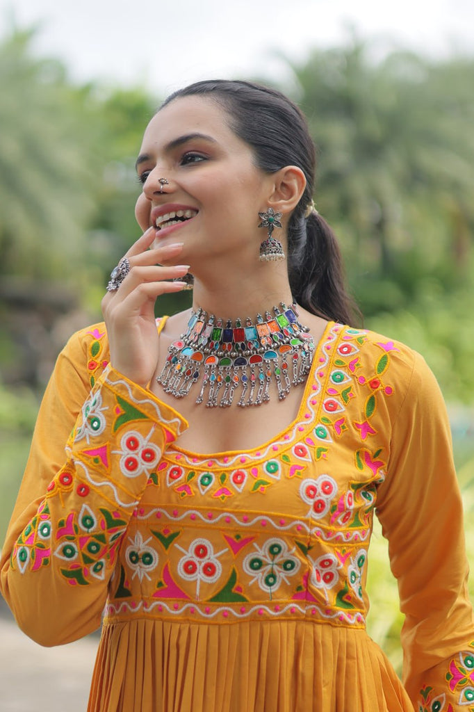 Yellow Designer Printed Kurti ClothsVilla