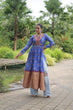 Load image into Gallery viewer, Blue Designer Printed Kurti in Heavy Cotton with Kutchi Gamthi Lace and Kodi Work ClothsVilla.com
