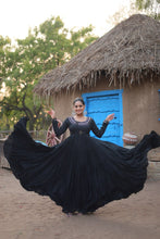 Load image into Gallery viewer, Black Stunning Gown in 14 Kg Rayon with Real Mirror Work ClothsVilla