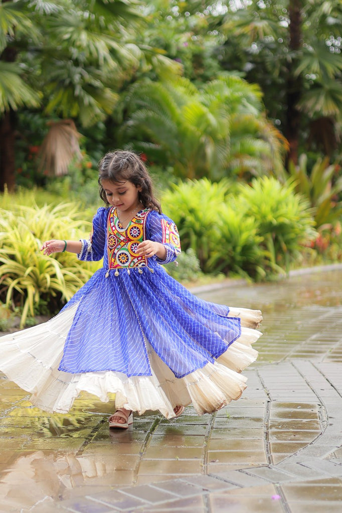 Blue Elegant Lehenga and Kurti Combo for Adults & Kids - Full-Stitched Set ClothsVilla