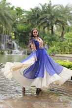 Load image into Gallery viewer, Blue Elegant Lehenga and Kurti Combo for Adults &amp; Kids - Full-Stitched Set ClothsVilla