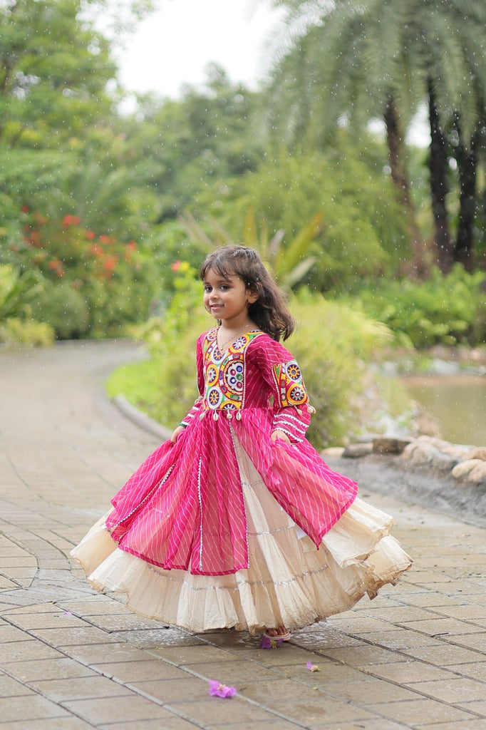 Magenta Elegant Lehenga and Kurti Combo for Adults & Kids - Full-Stitched Set ClothsVilla