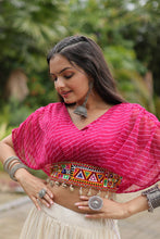 Load image into Gallery viewer, Magenta Elegant Lehenga with Leheriya Print Blouse ClothsVilla