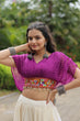 Load image into Gallery viewer, Purple Elegant Lehenga with Leheriya Print Blouse ClothsVilla