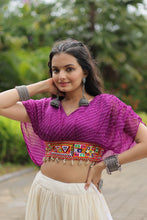 Load image into Gallery viewer, Purple Elegant Lehenga with Leheriya Print Blouse ClothsVilla