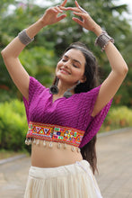 Load image into Gallery viewer, Purple Elegant Lehenga with Leheriya Print Blouse ClothsVilla