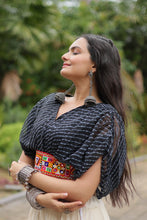 Load image into Gallery viewer, Black Elegant Lehenga with Leheriya Print Blouse ClothsVilla