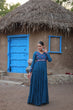 Load image into Gallery viewer, Teal Blue Rayon Gown with Real Mirror Work ClothsVilla