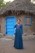 Load image into Gallery viewer, Teal Blue Rayon Gown with Real Mirror Work ClothsVilla