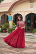 Load image into Gallery viewer, Red Luxury Faux Blooming Designer Gown with Zari &amp; Sequins Embroidery ClothsVilla