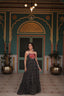 Black Bandhani Print Sleeveless Gown with Kutchi Patchwork ClothsVilla
