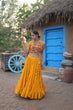 Load image into Gallery viewer, Yellow Rayon Lehenga Set with Embroidered Gamthi Work ClothsVilla