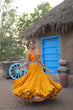Load image into Gallery viewer, Yellow Rayon Lehenga Set with Embroidered Gamthi Work ClothsVilla