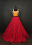 Red Lehenga & Yellow Choli Set Designer Rayon  with Real Mirror & Kodi Work ClothsVilla
