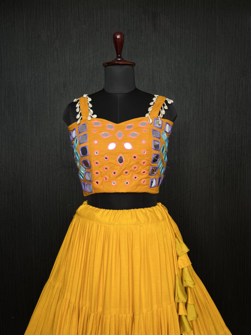 Yellow Lehenga & Yellow Choli Set Designer Rayon  with Real Mirror & Kodi Work (Copy) ClothsVilla