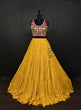 Load image into Gallery viewer, Yellow Lehenga &amp; Purple Choli Set Designer Rayon  with Real Mirror &amp; Kodi Work ClothsVilla