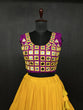 Load image into Gallery viewer, Yellow Lehenga &amp; Purple Choli Set Designer Rayon  with Real Mirror &amp; Kodi Work ClothsVilla