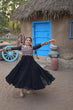 Load image into Gallery viewer, Black Elegant Faux Blooming Gown with Kutchi Gamthi Work Clothsvilla