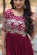 Load image into Gallery viewer, Magenta Luxury Faux Blooming Designer Gown with Zari &amp; Sequins Embroidery ClothsVilla