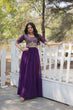 Load image into Gallery viewer, Purple Luxury Embroidered Designer Gown for Women ClothsVilla
