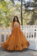 Load image into Gallery viewer, Yellow Elegant Faux Georgette Gown with Multithreaded Embroidery &amp; Sequins Clothsvilla