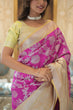 Load image into Gallery viewer, Purple Traditional Kanjivaram Silk Saree with Zari Weaving ClothsVilla